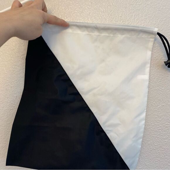 Lululemon Drawstring APL dust bag shoe bag Black and white cinch 13x14” - Picture 10 of 10